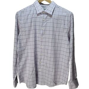Men's Grid Windowpane Checkered Button Down Shirt